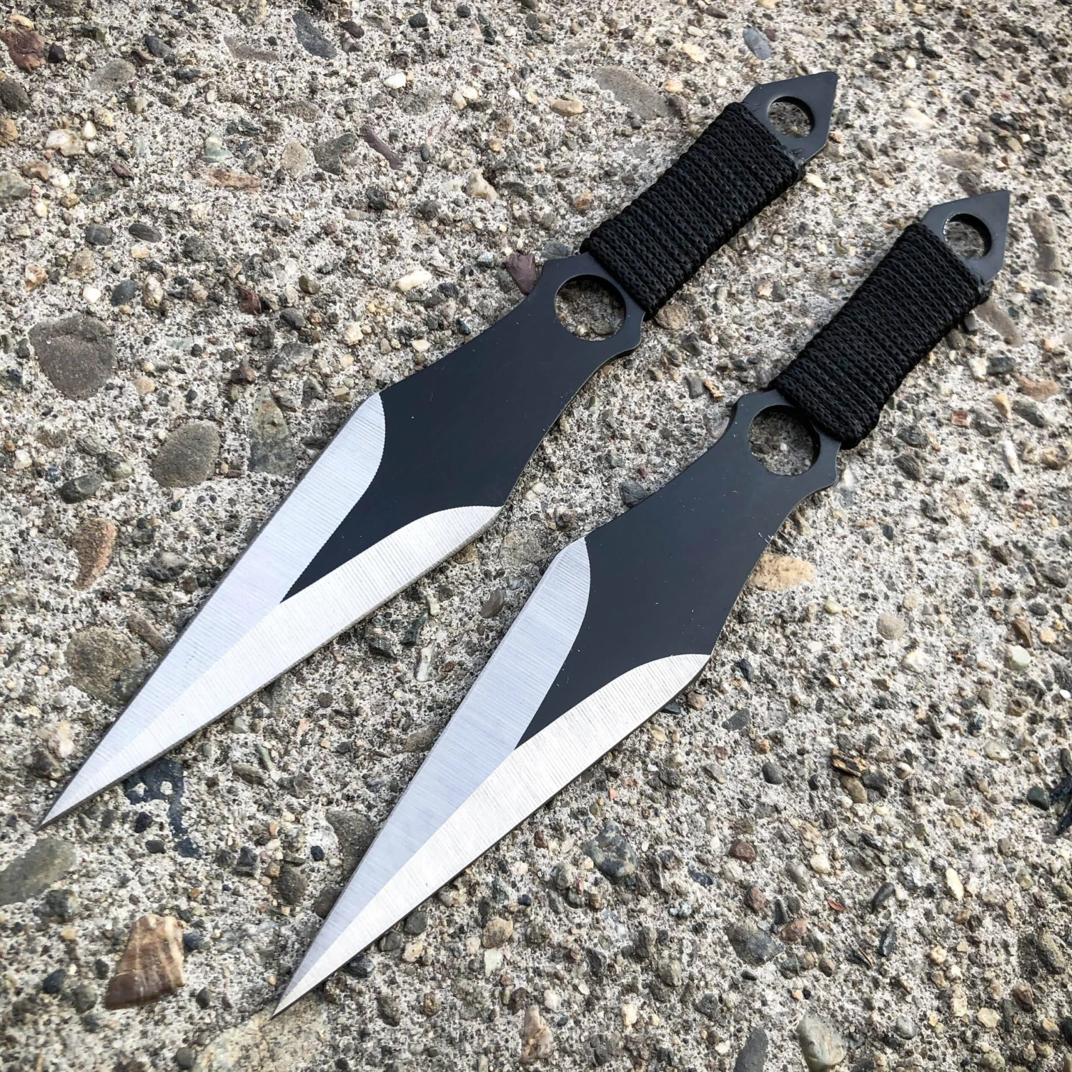 27" Ninja Machete Sword Tactical Fixed BLADE W/ 2 Throwing Knife+ Sheath Set 13 27" Ninja Machete Sword Tactical Fixed BLADE W/ 2 Throwing Knife+ Sheath Set - Image 11