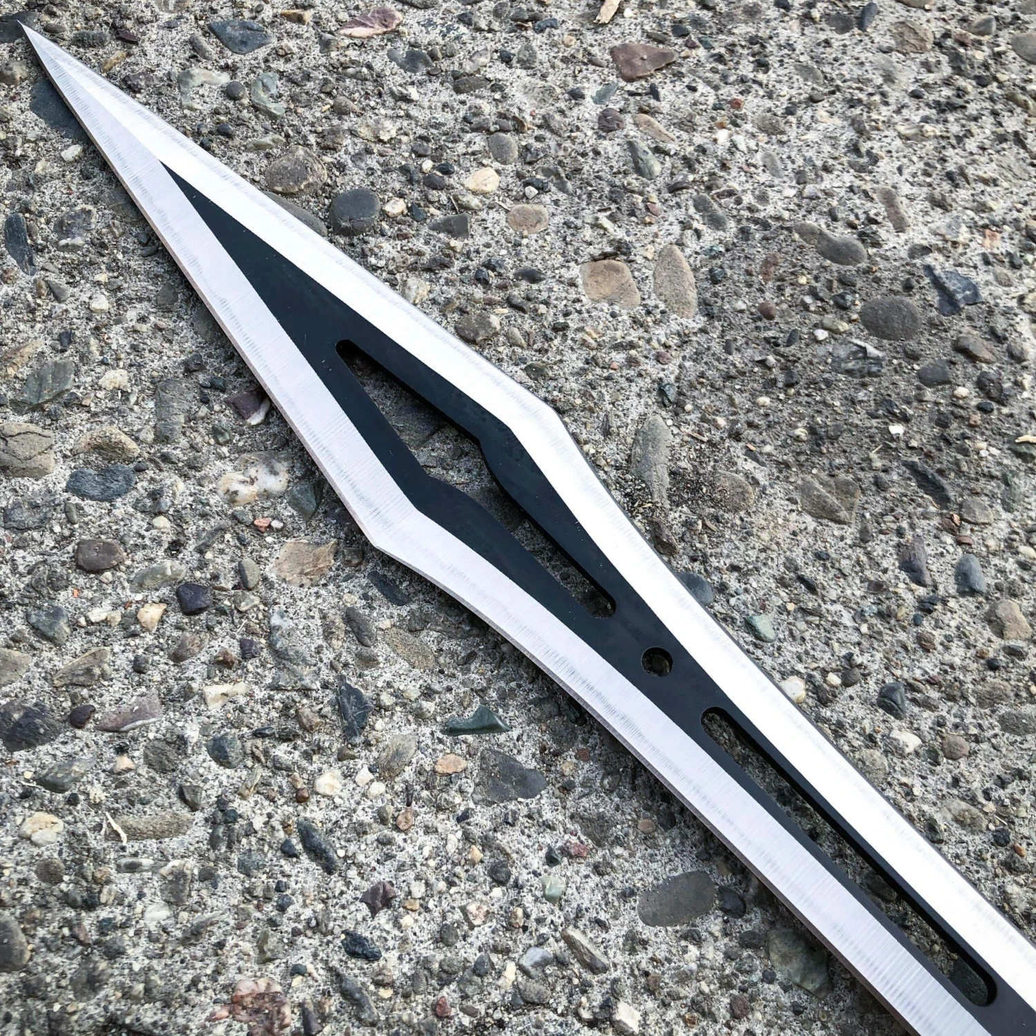 27" Ninja Machete Sword Tactical Fixed BLADE W/ 2 Throwing Knife+ Sheath Set 14 27" Ninja Machete Sword Tactical Fixed BLADE W/ 2 Throwing Knife+ Sheath Set - Image 12