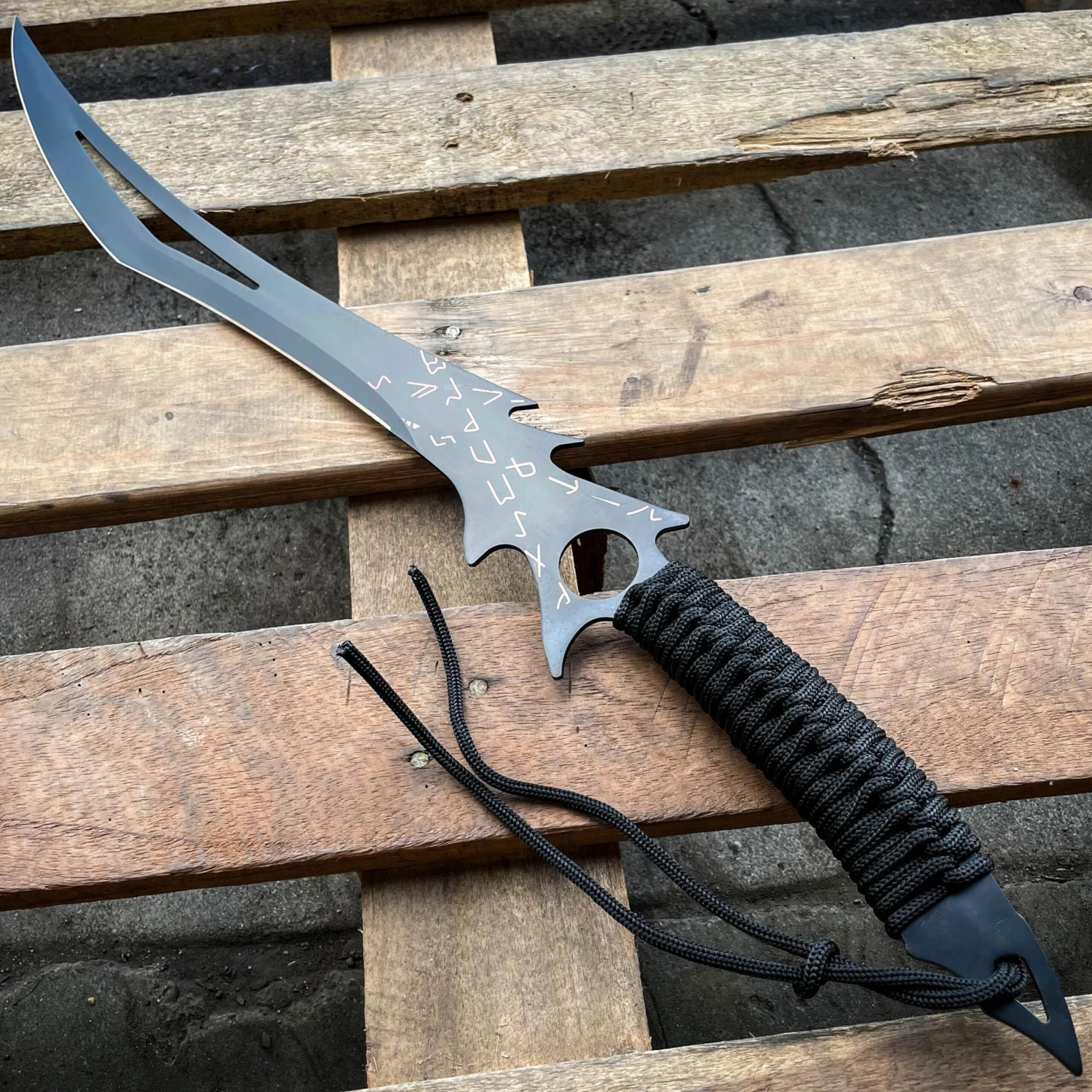 26" NINJA SWORD Zombie Anime Machete Tactical Blade Katana + 2PCS Throwing Knife 5 26" NINJA SWORD Zombie Anime Machete Tactical Blade Katana + 2PCS Throwing Knife - Image 3