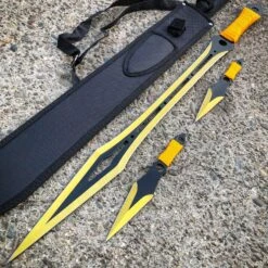 27" Ninja Machete Sword Tactical Fixed BLADE W/ 2 Throwing Knife+ Sheath Set 21 27" Ninja Machete Sword Tactical Fixed BLADE W/ 2 Throwing Knife+ Sheath Set -BLADE ADDICT Sales blade addict machete gold 27 ninja machete sword tactical fixed blade w 2 throwing knife sheath set 22754691612871