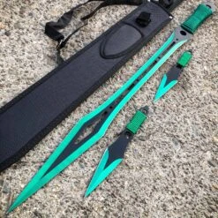 27" Ninja Machete Sword Tactical Fixed BLADE W/ 2 Throwing Knife+ Sheath Set 20 27" Ninja Machete Sword Tactical Fixed BLADE W/ 2 Throwing Knife+ Sheath Set -BLADE ADDICT Sales blade addict machete green 27 ninja machete sword tactical fixed blade w 2 throwing knife sheath set 22754691514567