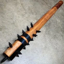 Medieval 22" Mace War Club Wood +1" Metal Spikes | Modern Home Defense Equalizer -BLADE ADDICT Sales blade addict machete medieval 22 mace war club wood 1 metal spikes modern home defense equalizer 15507567738968
