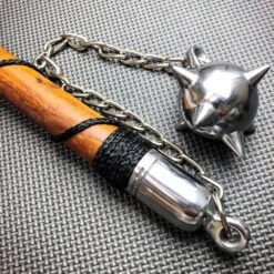 Medieval Spike Ball Battle Mace Hard Wood Bat Middle Ages Weapon Flail Gladiator -BLADE ADDICT Sales blade addict machete medieval spike ball battle mace hard wood bat middle ages weapon flail gladiator 15507549028440