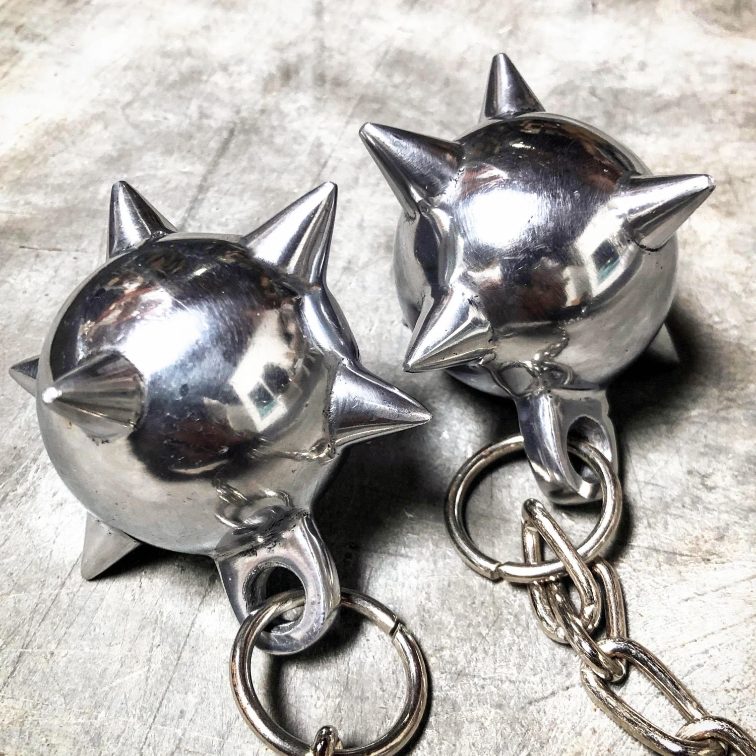 Medieval Spike Two Ball Battle Mace Hard Wood Bat Middle Ages Weapon Flail 4 Medieval Spike Two Ball Battle Mace Hard Wood Bat Middle Ages Weapon Flail - Image 2