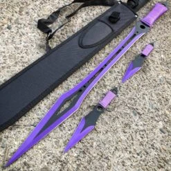 27" Ninja Machete Sword Tactical Fixed BLADE W/ 2 Throwing Knife+ Sheath Set 19 27" Ninja Machete Sword Tactical Fixed BLADE W/ 2 Throwing Knife+ Sheath Set -BLADE ADDICT Sales blade addict machete purple 27 ninja machete sword tactical fixed blade w 2 throwing knife sheath set 22754691580103