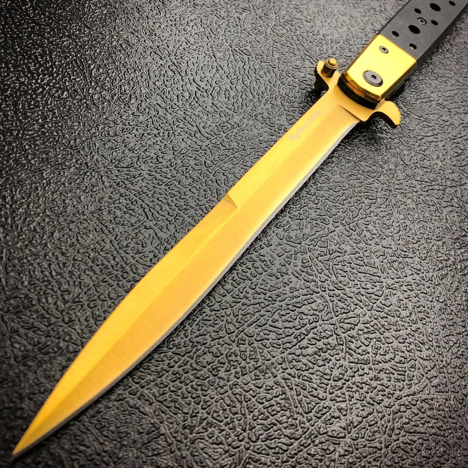 13" Extra Large BIG BOY Milano Stiletto Blade Assisted Open Folding Pocket Knife 15 13" Extra Large BIG BOY Milano Stiletto Blade Assisted Open Folding Pocket Knife - Image 13