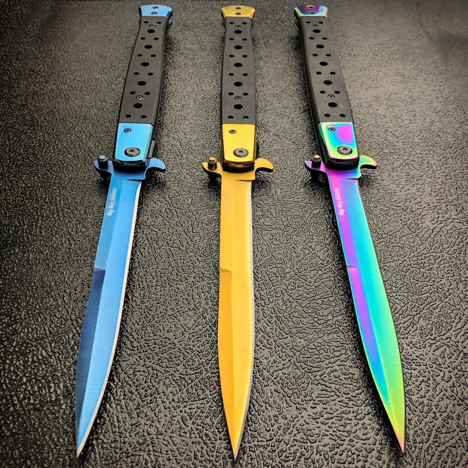 13" Extra Large BIG BOY Milano Stiletto Blade Assisted Open Folding Pocket Knife 4 13" Extra Large BIG BOY Milano Stiletto Blade Assisted Open Folding Pocket Knife - Image 2