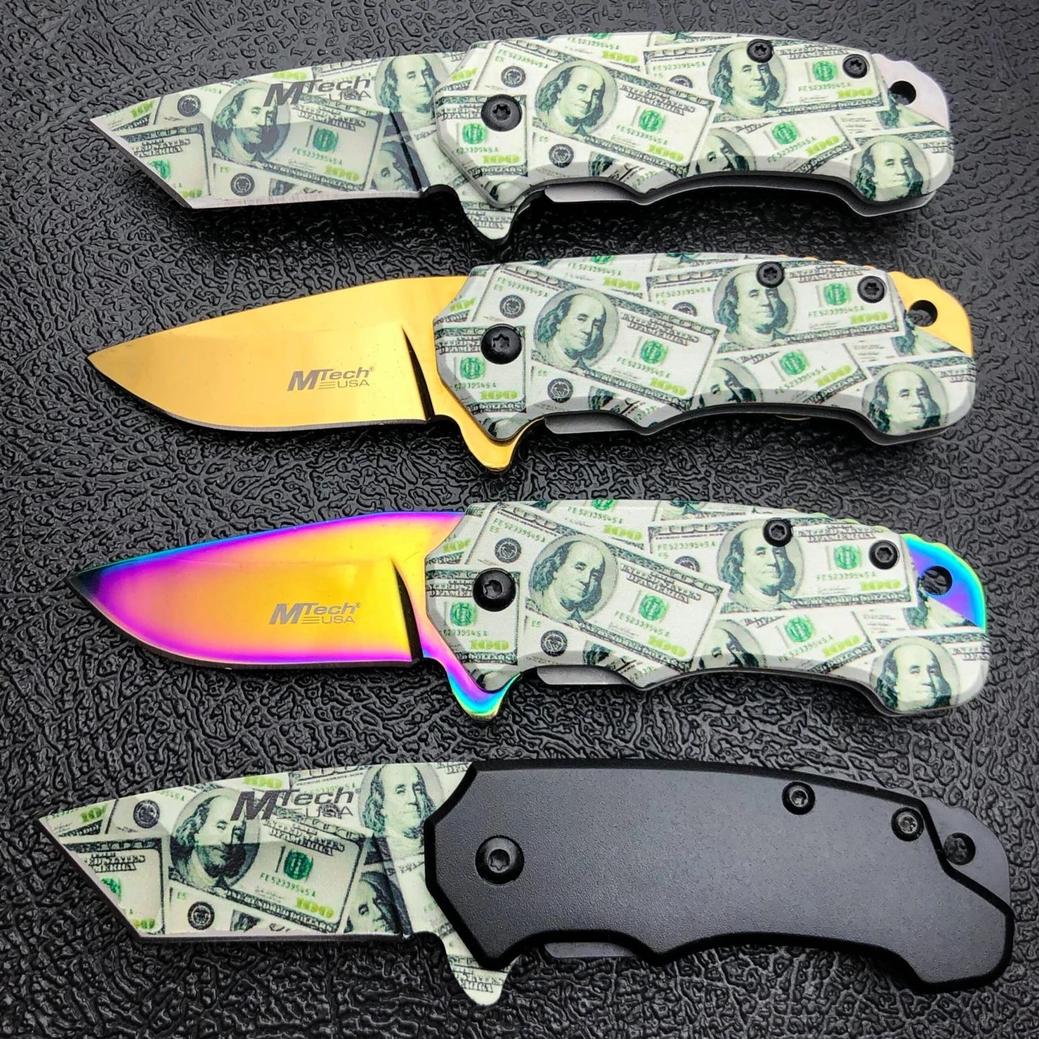 5" MTECH USA Snub MONEY Spring Open Assisted ONE HUNDRED Folding Pocket Knife 4 5" MTECH USA Snub MONEY Spring Open Assisted ONE HUNDRED Folding Pocket Knife - Image 2