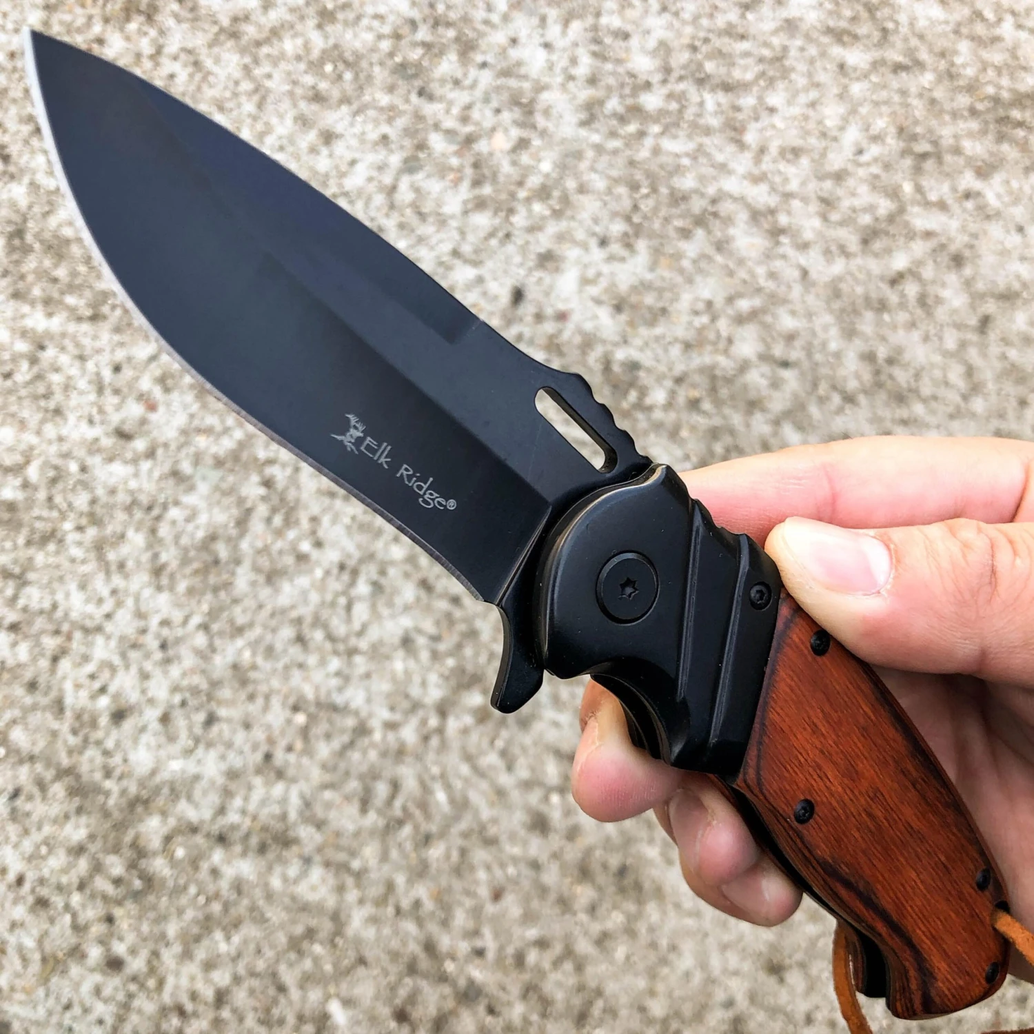 8.5" ELK RIDGE BLACK WOOD Gentleman SPRING ASSISTED OPEN Hunting Folding POCKET KNIFE 3 8.5" ELK RIDGE BLACK WOOD Gentleman SPRING ASSISTED OPEN Hunting Folding POCKET KNIFE
