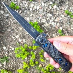 8.75" DRAGON Stiletto Spring Assisted Etch Blade FOLDING POCKET KNIFE Stonewash 13 8.75" DRAGON Stiletto Spring Assisted Etch Blade FOLDING POCKET KNIFE Stonewash -BLADE ADDICT Sales blade addict pocket knives 8 75 dragon stiletto spring assisted etch blade folding pocket knife stonewash 28561502175431