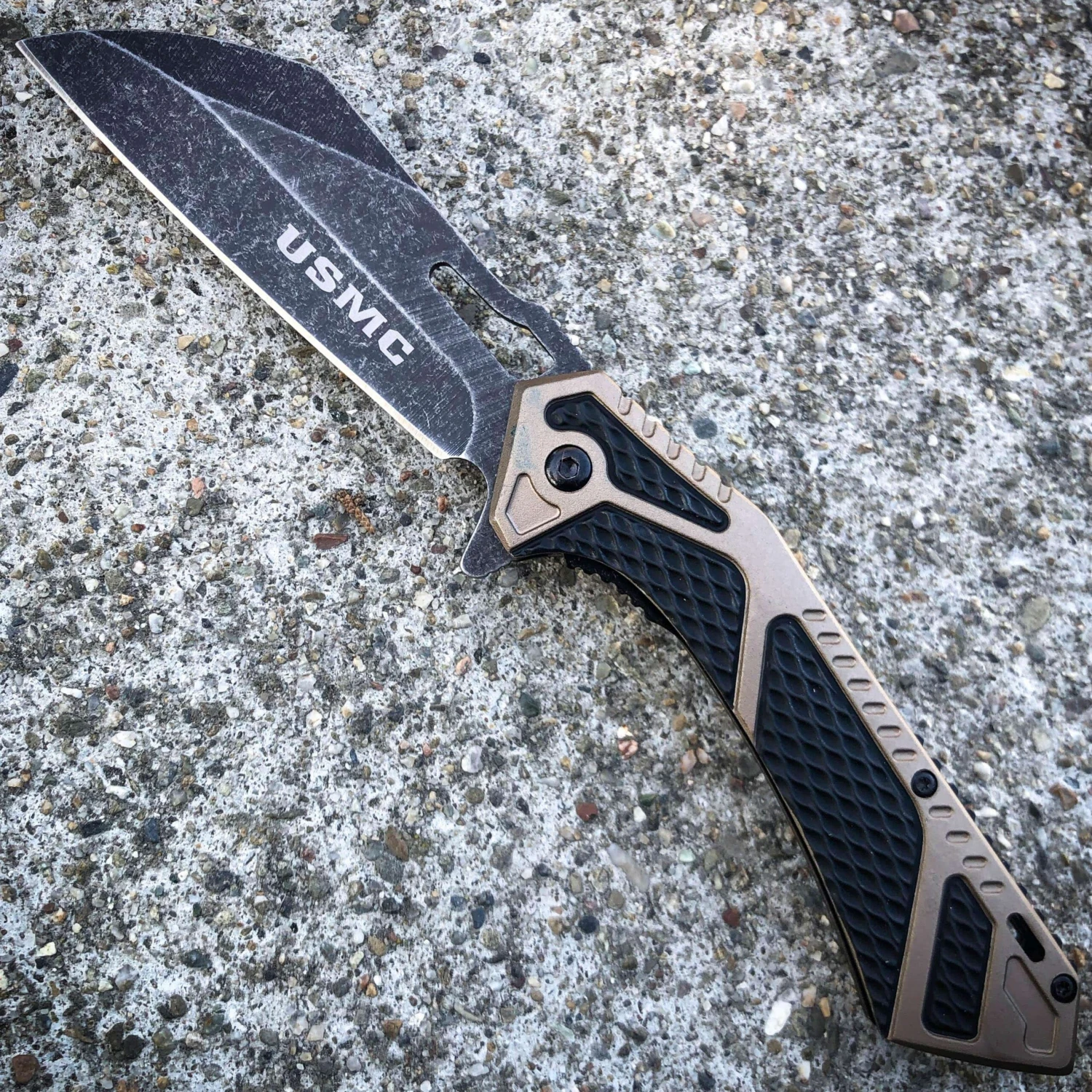 8.75" USMC Marines Military Spring Open Assisted Folding Pocket Knife Blade 10 8.75" USMC Marines Military Spring Open Assisted Folding Pocket Knife Blade - Image 8