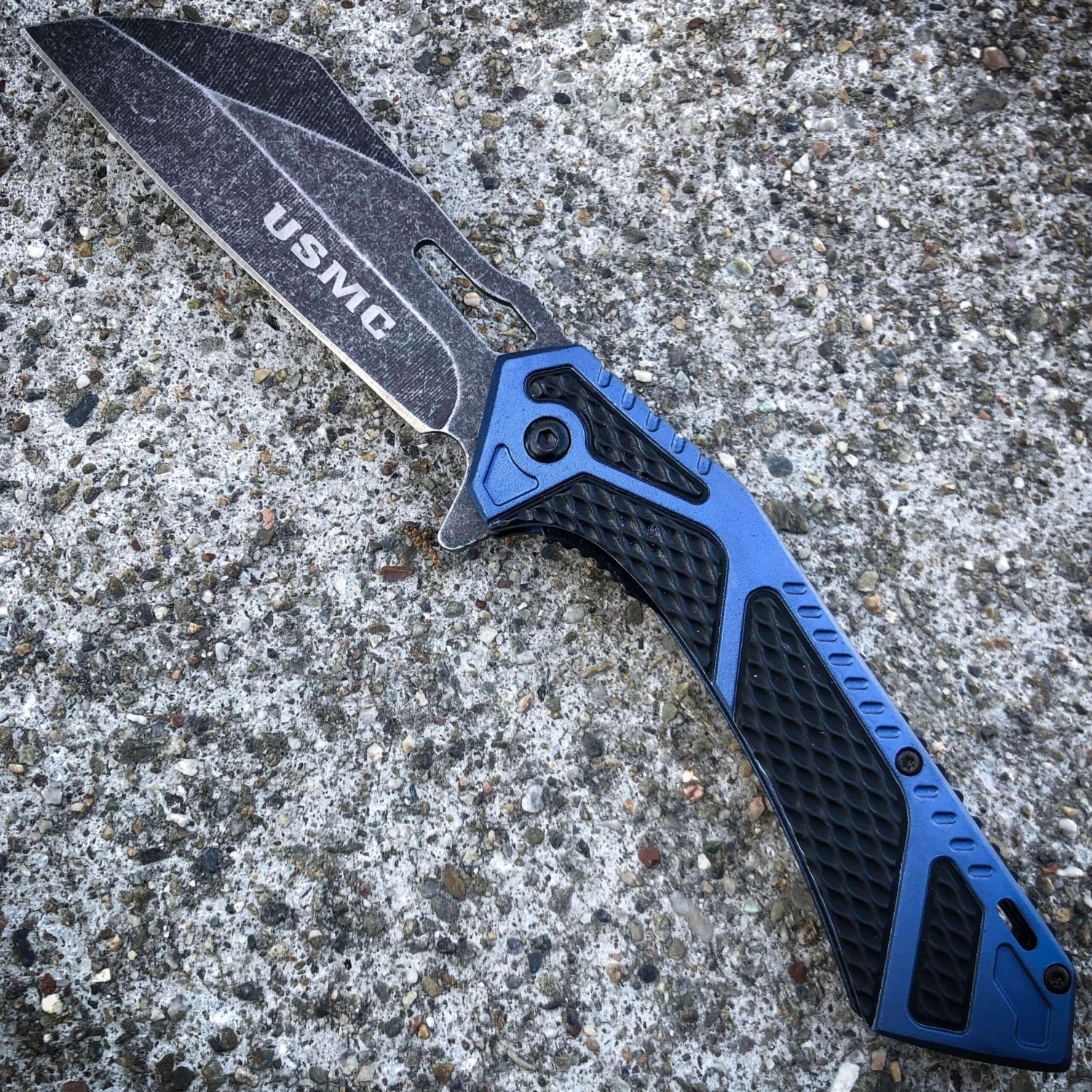 8.75" USMC Marines Military Spring Open Assisted Folding Pocket Knife Blade 7 8.75" USMC Marines Military Spring Open Assisted Folding Pocket Knife Blade - Image 5