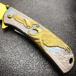 8" Gold BALD EAGLE Titanium Assisted Open Spring Blade Folding Pocket Knife NEW 9 8" Gold BALD EAGLE Titanium Assisted Open Spring Blade Folding Pocket Knife NEW -BLADE ADDICT Sales blade addict pocket knives 8 gold bald eagle titanium assisted open spring blade folding pocket knife new 22542606467271