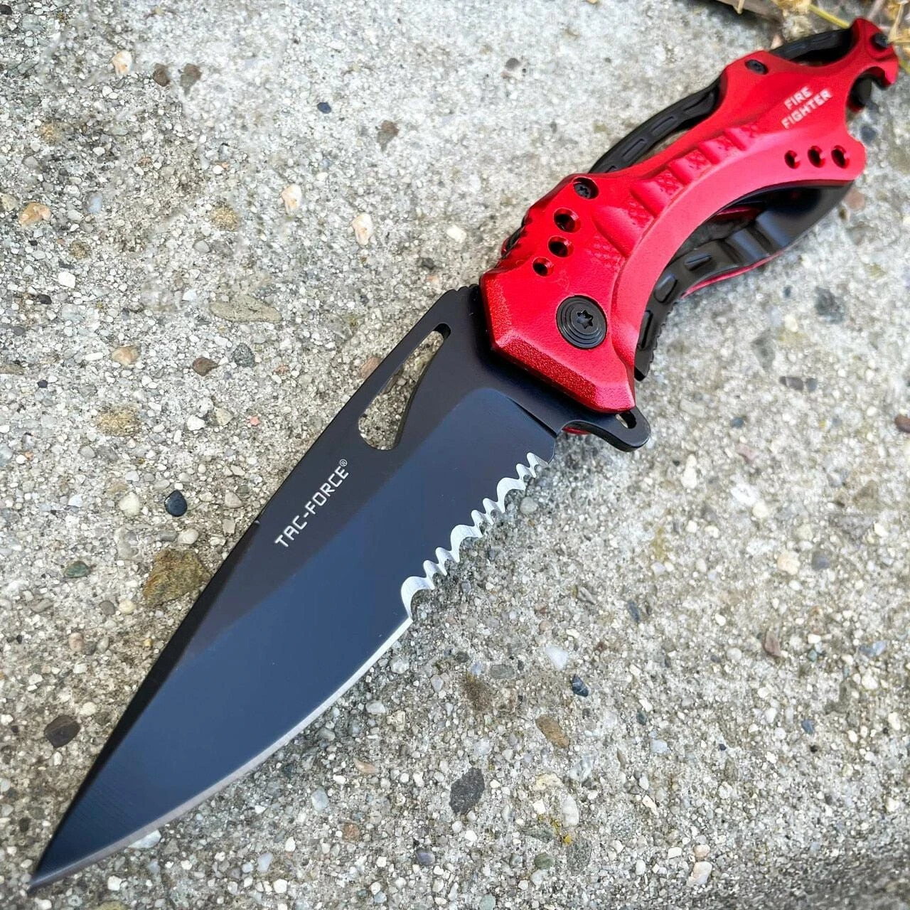 8" TAC FORCE MILITARY RED Fire Fighter SPRING ASSISTED TACTICAL FOLDING KNIFE 4 8" TAC FORCE MILITARY RED Fire Fighter SPRING ASSISTED TACTICAL FOLDING KNIFE - Image 2