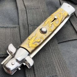 9.5" Italian Style Stiletto Switch Blade Pocket Knife Dragon 19 9.5" Italian Style Stiletto Switch Blade Pocket Knife Dragon -BLADE ADDICT Sales blade addict pocket knives 9 5 italian style stiletto switch blade pocket knife dragon 15507052396632