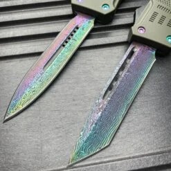 9" Damascus Rainbow STEEL Ghost OTF Tactical Pocket Knife 16 9" Damascus Rainbow STEEL Ghost OTF Tactical Pocket Knife -BLADE ADDICT Sales blade addict pocket knives 9 damascus rainbow steel ghost otf tactical pocket knife 24065878786247