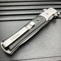 9" Italian Milano Stiletto Tactical Spring Assisted Open Pocket Knife Black WOOD -BLADE ADDICT Sales blade addict pocket knives 9 italian milano stiletto tactical spring assisted open pocket knife black wood 24548666081479