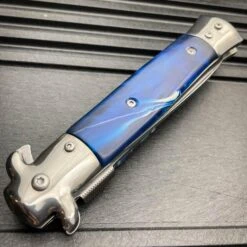 9" Premium Italian Milano Stiletto Tactical Spring Assisted Pocket Knife Blue 8 9" Premium Italian Milano Stiletto Tactical Spring Assisted Pocket Knife Blue -BLADE ADDICT Sales blade addict pocket knives 9 premium italian milano stiletto tactical spring assisted pocket knife blue 24548667490503