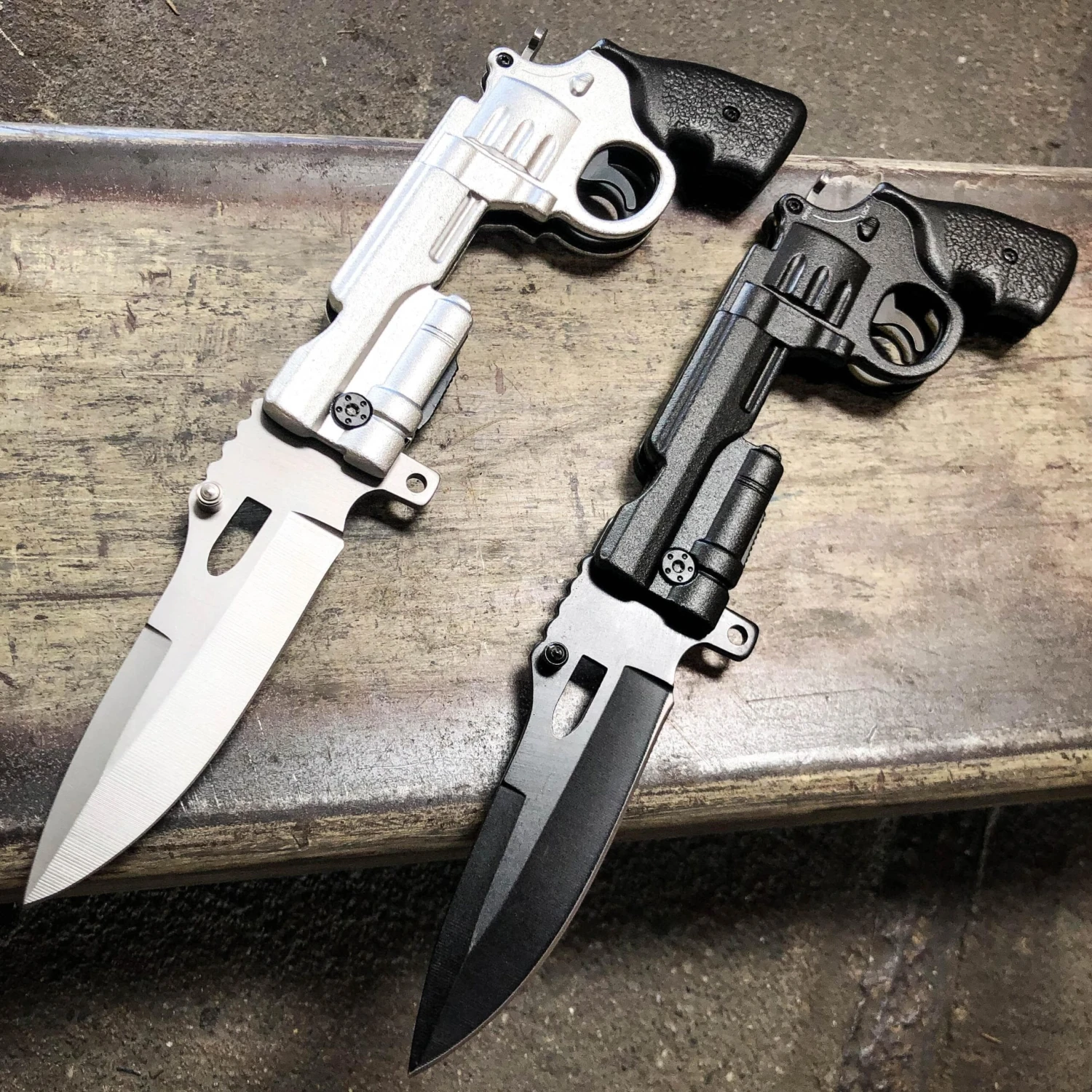 9" REVOLVER Tactical Pistol Replica Gun Spring OPEN Assisted Fold Pocket Knife 4 9" REVOLVER Tactical Pistol Replica Gun Spring OPEN Assisted Fold Pocket Knife - Image 2