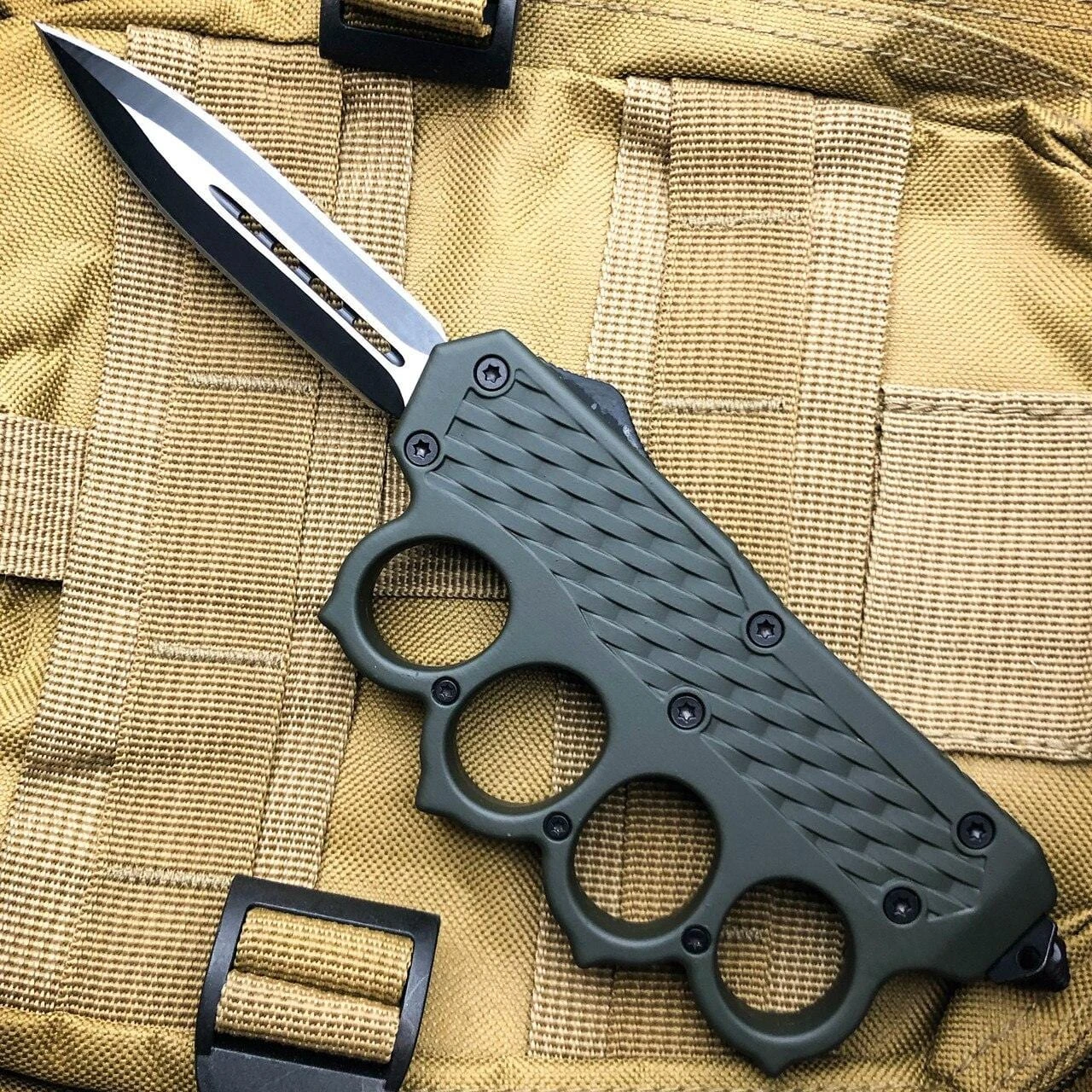 9" Tactical Knuckle OTF Grey 4 9" Tactical Knuckle OTF Grey - Image 2