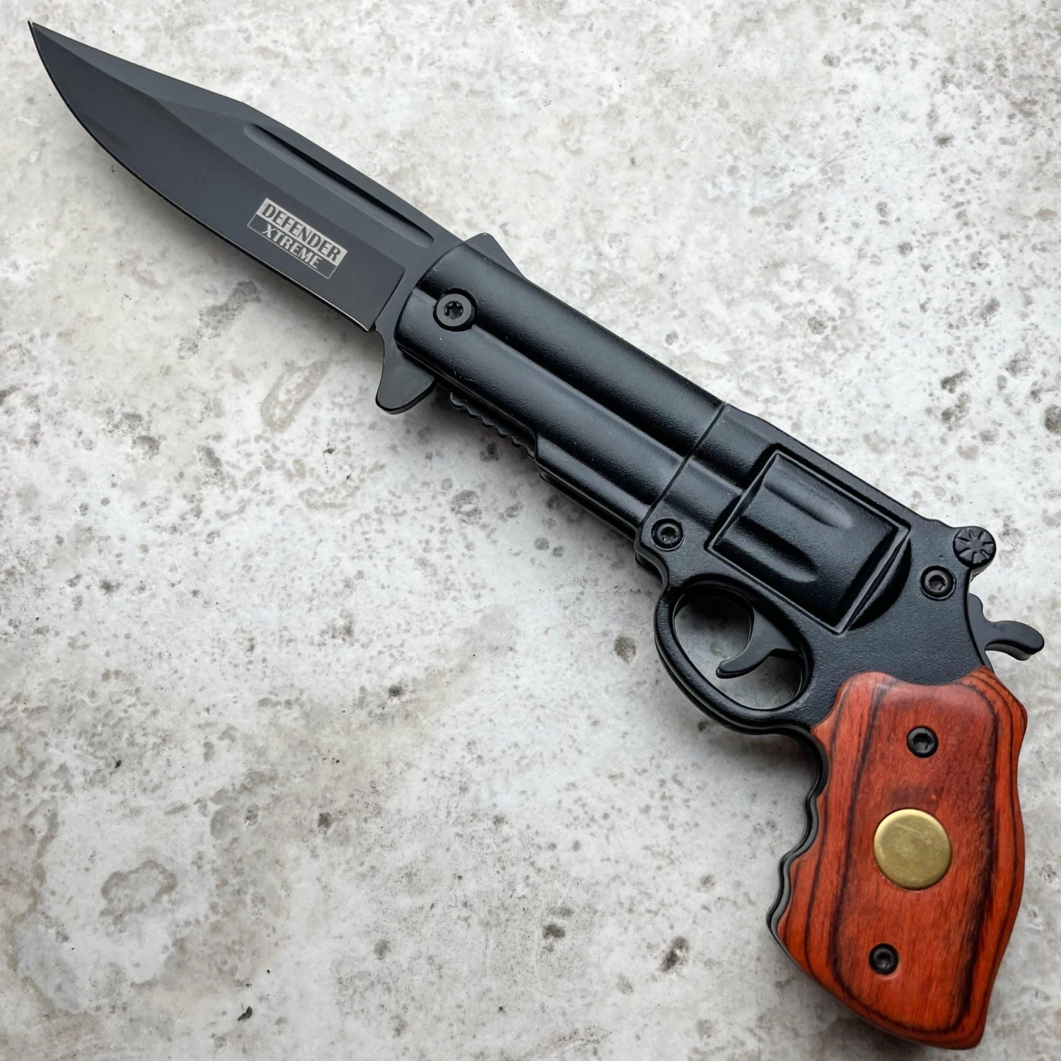 9" Tactical REVOLVER Pistol Replica Gun Spring OPEN Assisted Fold Pocket Knife 8 9" Tactical REVOLVER Pistol Replica Gun Spring OPEN Assisted Fold Pocket Knife - Image 6