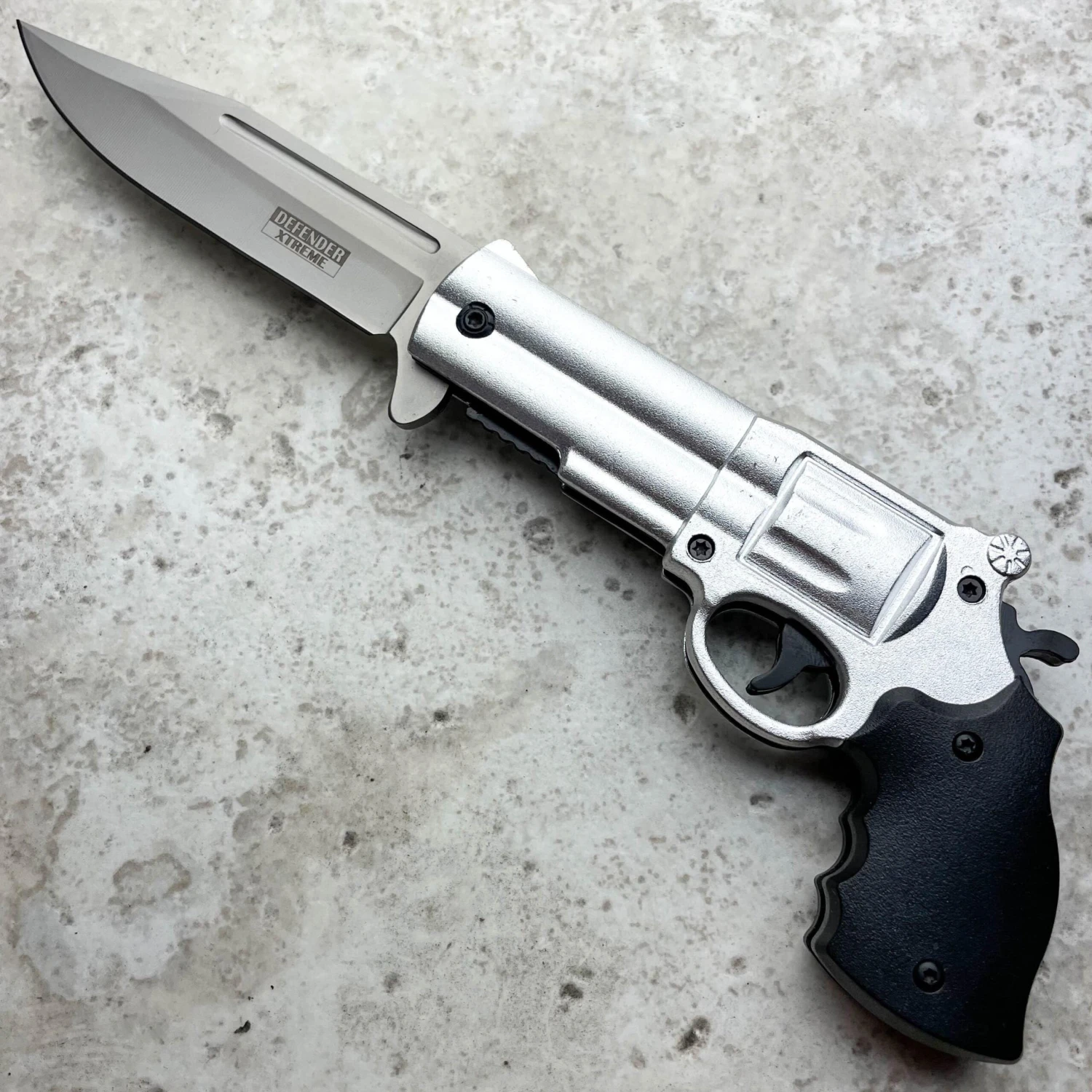 9" Tactical REVOLVER Pistol Replica Gun Spring OPEN Assisted Fold Pocket Knife 11 9" Tactical REVOLVER Pistol Replica Gun Spring OPEN Assisted Fold Pocket Knife - Image 9