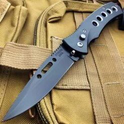 Black Ballistic Switch Blade Pocket Knife -BLADE ADDICT Sales blade addict pocket knives a black ballistic switch blade pocket knife 15507126059096