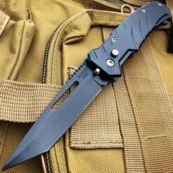 Black Ballistic Switch Blade Pocket Knife -BLADE ADDICT Sales blade addict pocket knives b black ballistic switch blade pocket knife 15507127238744