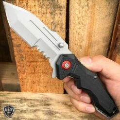 8.5" Tactical Tracker Spring Open Assisted Folding Pocket Knife -BLADE ADDICT Sales blade addict pocket knives black 8 5 tactical tracker spring open assisted folding pocket knife 15400423293016