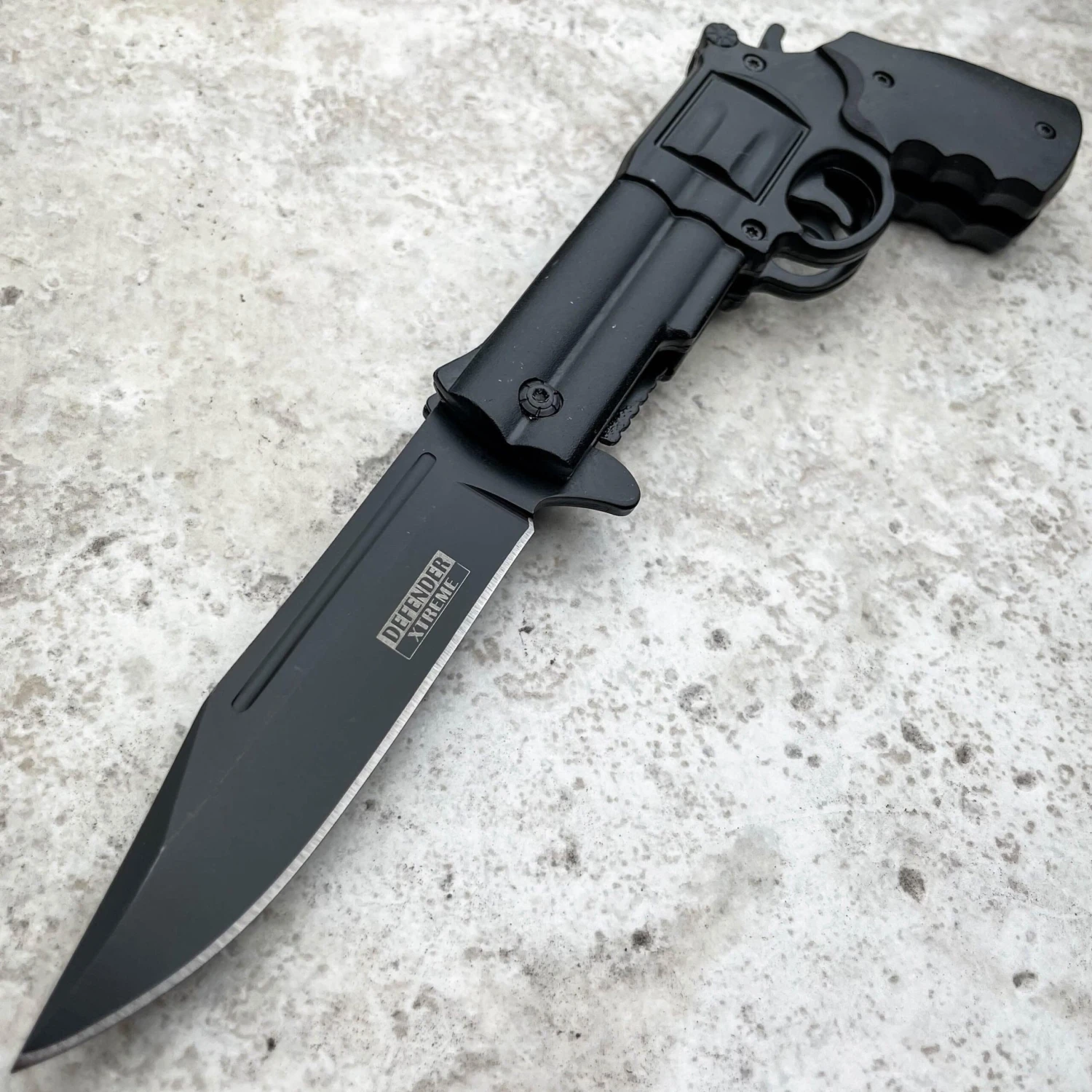 9" Tactical REVOLVER Pistol Replica Gun Spring OPEN Assisted Fold Pocket Knife 4 9" Tactical REVOLVER Pistol Replica Gun Spring OPEN Assisted Fold Pocket Knife - Image 2