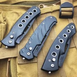 Black Ballistic Switch Blade Pocket Knife -BLADE ADDICT Sales blade addict pocket knives black ballistic switch blade pocket knife 15507123994712