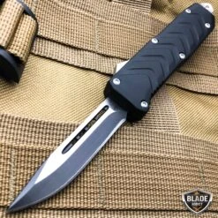 6.75" Blitz Combat Tactical OTF -BLADE ADDICT Sales blade addict pocket knives black clip point 6 75 blitz combat tactical otf 15400392360024