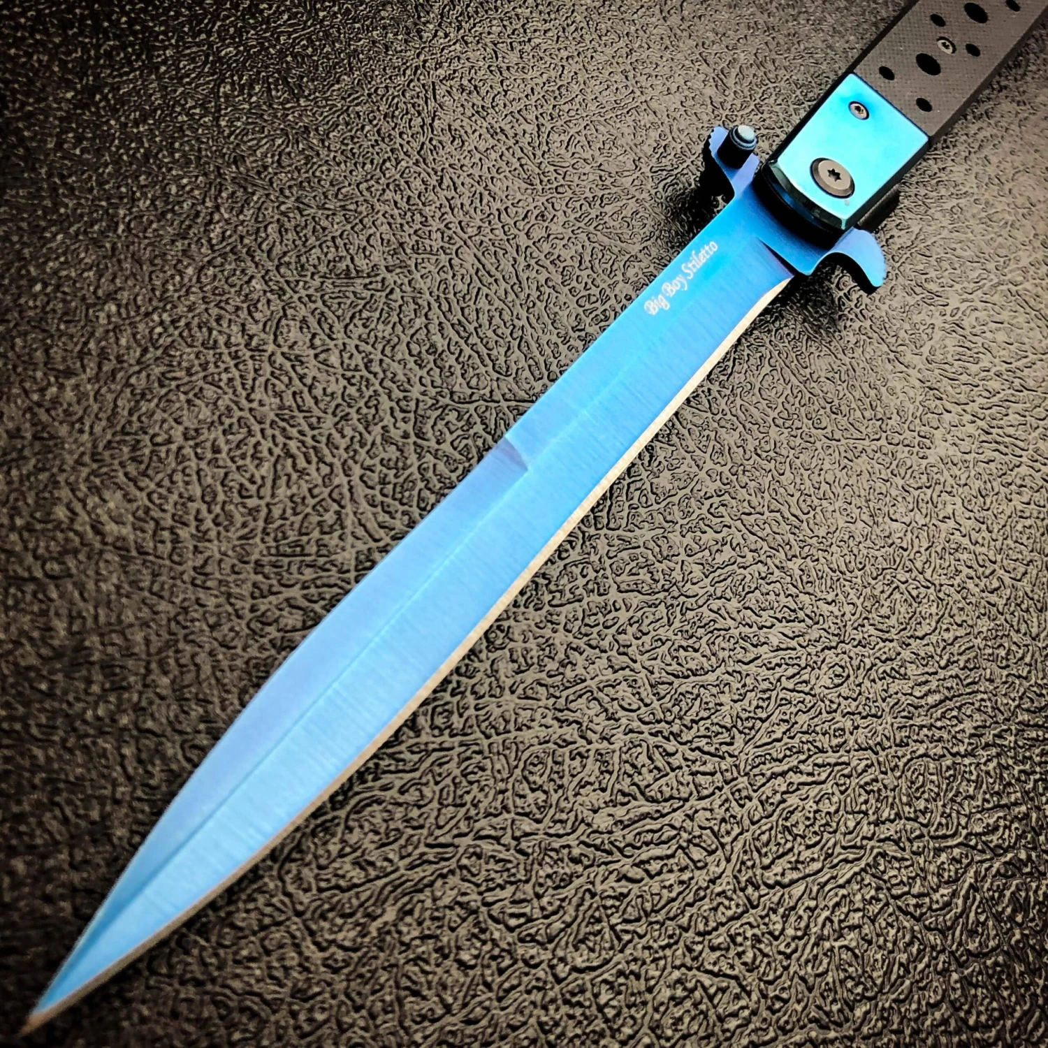 13" Extra Large BIG BOY Milano Stiletto Blade Assisted Open Folding Pocket Knife 6 13" Extra Large BIG BOY Milano Stiletto Blade Assisted Open Folding Pocket Knife - Image 4