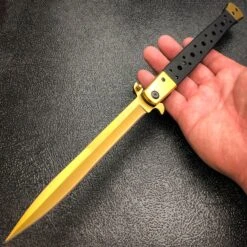 13" Extra Large BIG BOY Milano Stiletto Blade Assisted Open Folding Pocket Knife 21 13" Extra Large BIG BOY Milano Stiletto Blade Assisted Open Folding Pocket Knife -BLADE ADDICT Sales blade addict pocket knives gold 13 extra large big boy milano stiletto blade assisted open folding pocket knife 15507591823448