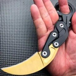 Self Defense Quick Karambit Knife -BLADE ADDICT Sales blade addict pocket knives gold self defense quick karambit knife 37111745380566