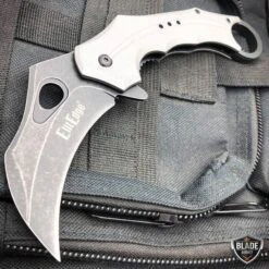 7.5" Heavy Duty Karambit Claw Hawkbill Folding Pocket Knife 19 7.5" Heavy Duty Karambit Claw Hawkbill Folding Pocket Knife -BLADE ADDICT Sales blade addict pocket knives grey 7 5 heavy duty karambit claw hawkbill folding pocket knife 15400404680792