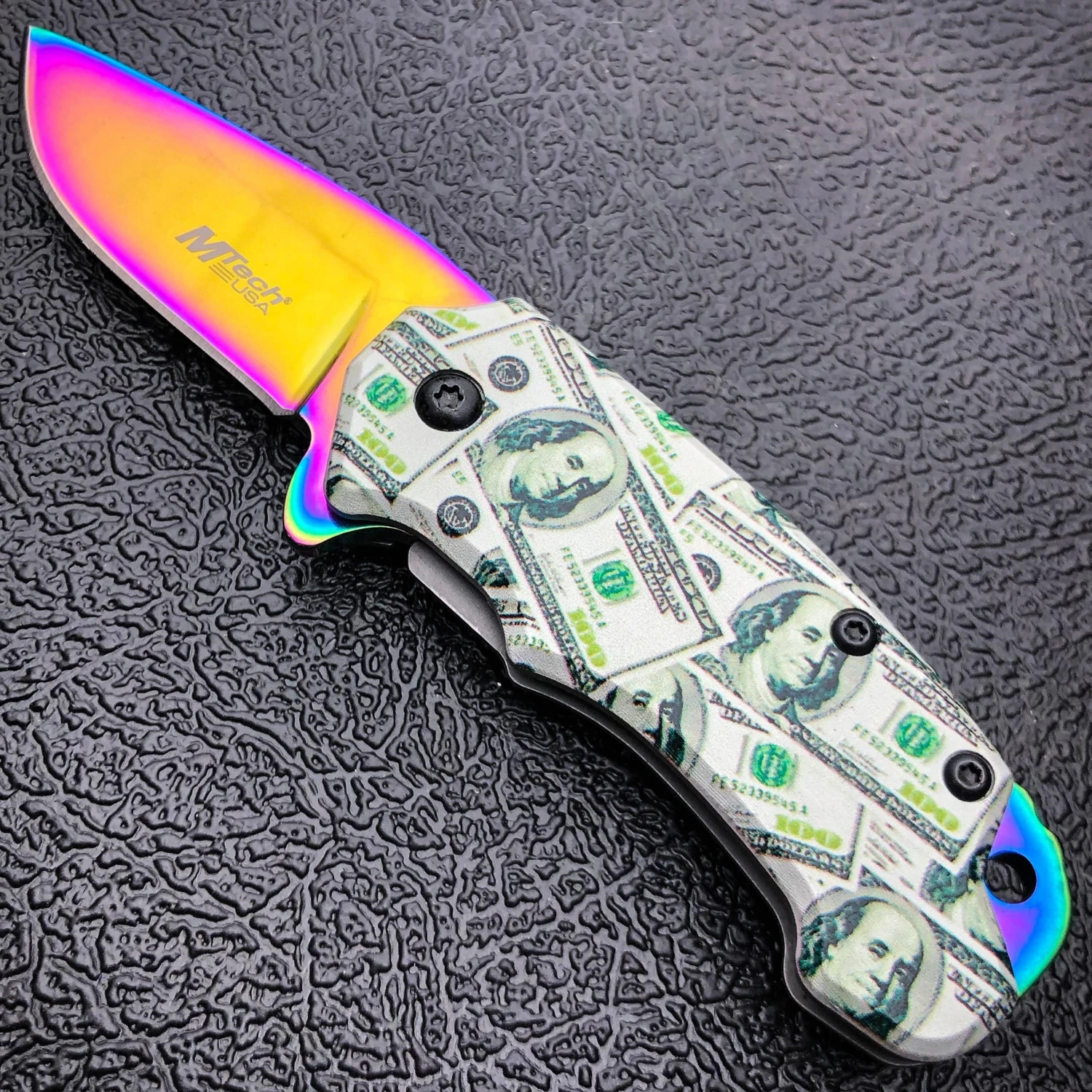 5" MTECH USA Snub MONEY Spring Open Assisted ONE HUNDRED Folding Pocket Knife 9 5" MTECH USA Snub MONEY Spring Open Assisted ONE HUNDRED Folding Pocket Knife - Image 7