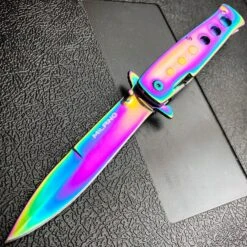 9" Limited Edition Stiletto Spring Open Assisted Folding Pocket Knife Tactical -BLADE ADDICT Sales blade addict pocket knives rainbow 9 limited edition stiletto spring open assisted folding pocket knife tactical 15507554697304