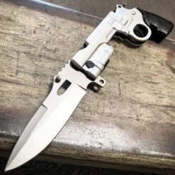 9" REVOLVER Tactical Pistol Replica Gun Spring OPEN Assisted Fold Pocket Knife 12 9" REVOLVER Tactical Pistol Replica Gun Spring OPEN Assisted Fold Pocket Knife -BLADE ADDICT Sales blade addict pocket knives silver 9 revolver tactical pistol replica gun spring open assisted fold pocket knife 21537741111495