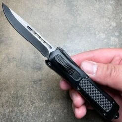 7" Torpedo Carbon Fiber OTF -BLADE ADDICT Sales blade addict pocket knives single sided blade 7 torpedo carbon fiber otf 28606418321607