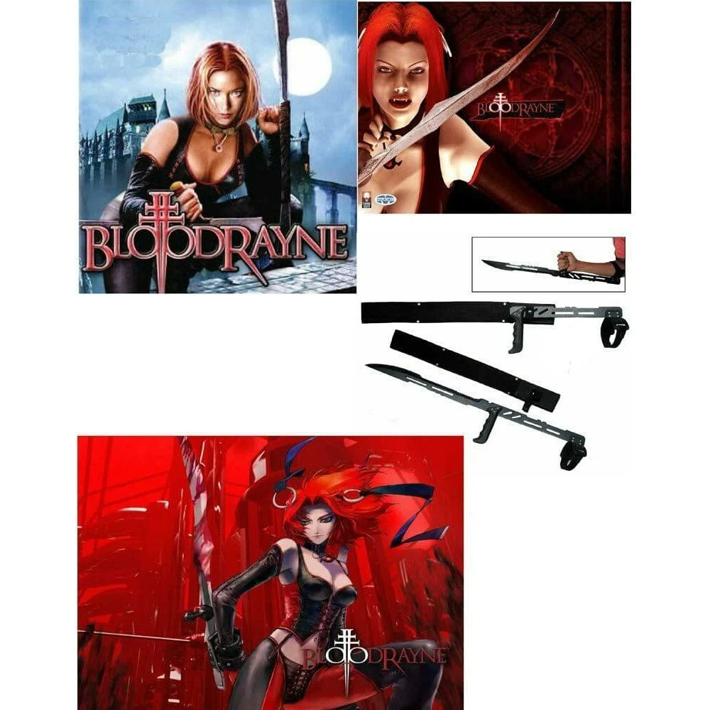 2 PACK COMBO 27.5" LARGE BLOOD RAYNE NINJA VAMPIRE MACHETE SWORD BLADE KNIFE 12 2 PACK COMBO 27.5" LARGE BLOOD RAYNE NINJA VAMPIRE MACHETE SWORD BLADE KNIFE - Image 10