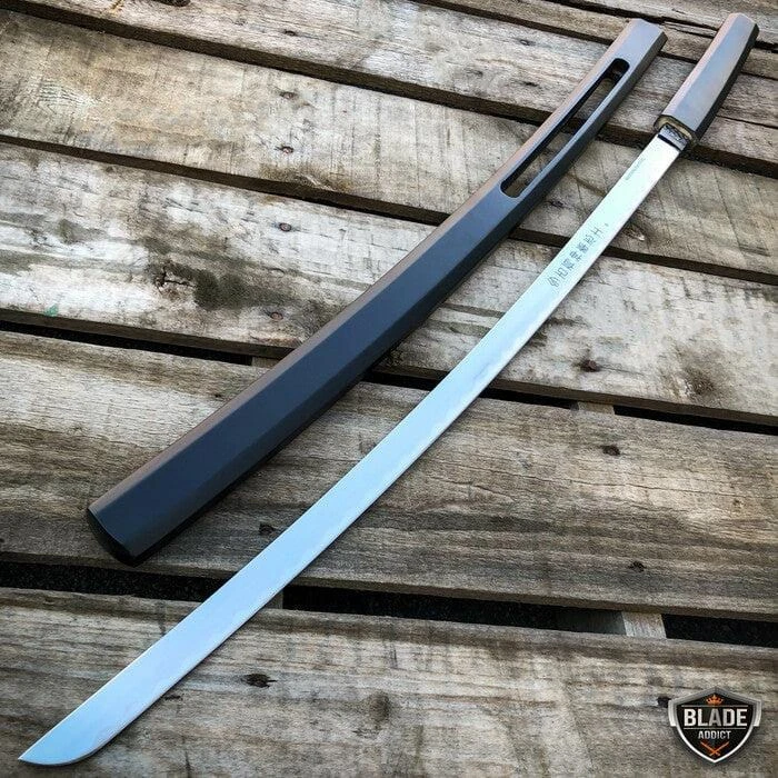 37" Japanese Samurai Sword Katana Fixed Blade Shirasaya Ninja Bushido Knife WOOD 4 37" Japanese Samurai Sword Katana Fixed Blade Shirasaya Ninja Bushido Knife WOOD - Image 2