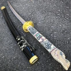 40" Gold Dragon SAMURAI NINJA Bushido KATANA Japanese Sword Tsuba Steel Blade -BLADE ADDICT Sales blade addict sword 40 gold dragon samurai ninja bushido katana japanese sword tsuba steel blade 15687018872920