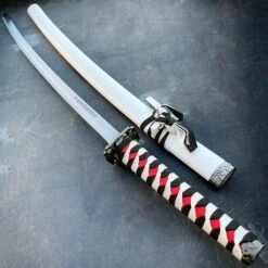 40" White Dragon SAMURAI NINJA Bushido KATANA Japanese KANJI Sword Blade