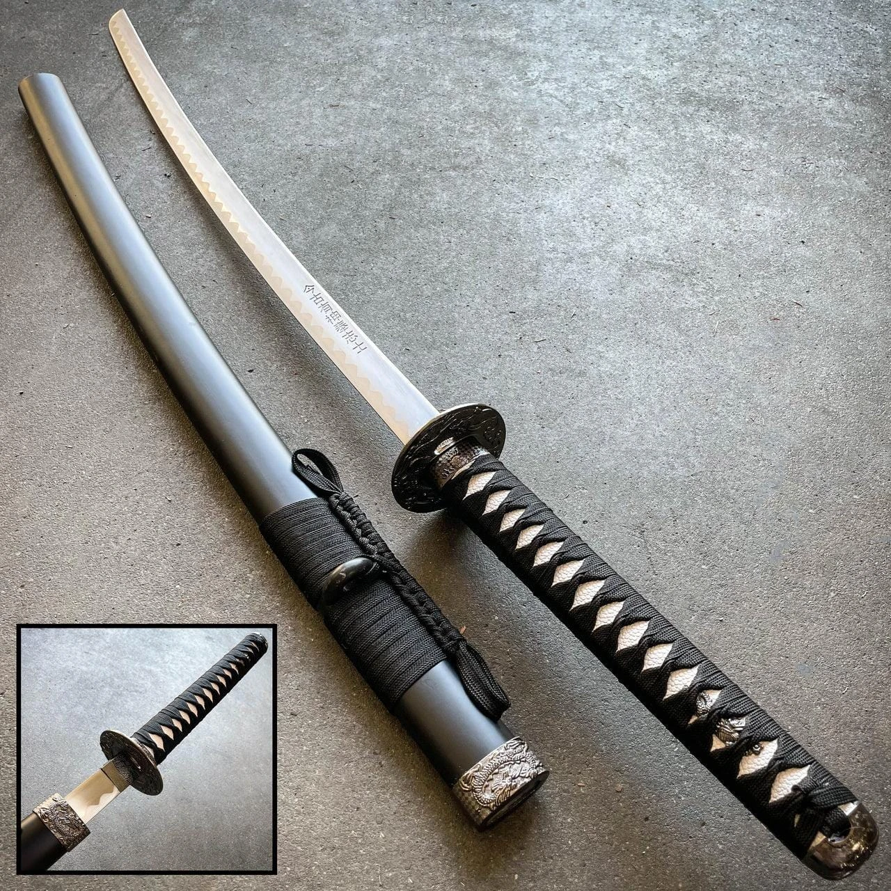 41.5" Japanese Samurai Sword Katana Dragon Engraved Ninja Blade Bushido Knife 3 41.5" Japanese Samurai Sword Katana Dragon Engraved Ninja Blade Bushido Knife