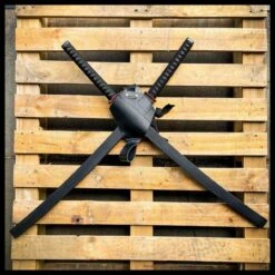 Deadpool Samurai Twin Katana Set Carbon Steel Swords Red TSuba Dual W/ Backstrap -BLADE ADDICT Sales blade addict sword deadpool samurai twin katana set carbon steel swords red tsuba dual w backstrap 30647387128007