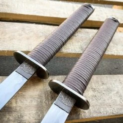 Japanese Samurai Twin Katana Blades Set Steel Swords TSuba Dual W/ Backstrap NEW -BLADE ADDICT Sales blade addict sword japanese samurai twin katana blades set steel swords tsuba dual w backstrap new 31428802707655