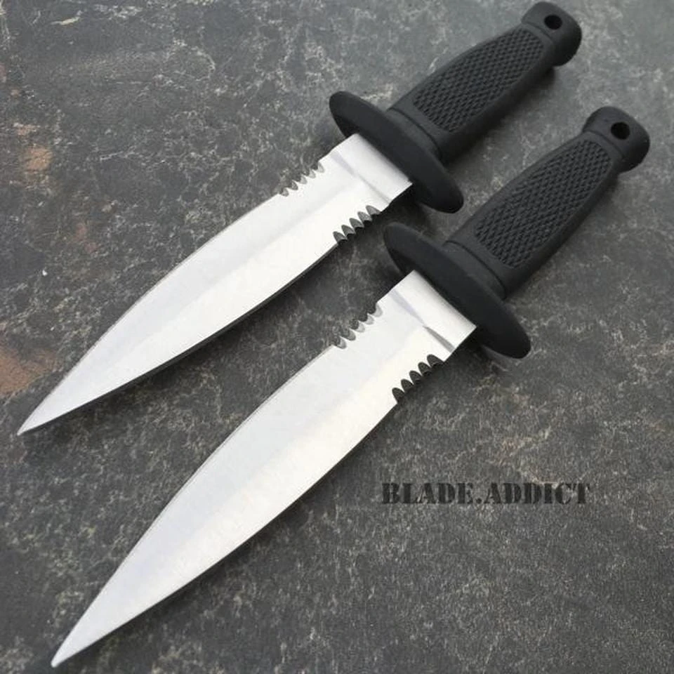 2PC 7" Military Tactical Combat Throwing Knife Dagger Set Hunting Ninja Naruto 4 2PC 7" Military Tactical Combat Throwing Knife Dagger Set Hunting Ninja Naruto - Image 2