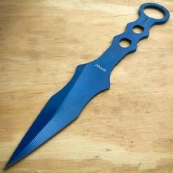 9" Ninja Tactical Fixed Blade Naruto Kunai Karambit Throwing Neck Knife Blue -BLADE ADDICT Sales blade addict throwing knives 9 ninja tactical fixed blade naruto kunai karambit throwing neck knife blue 28561845027015