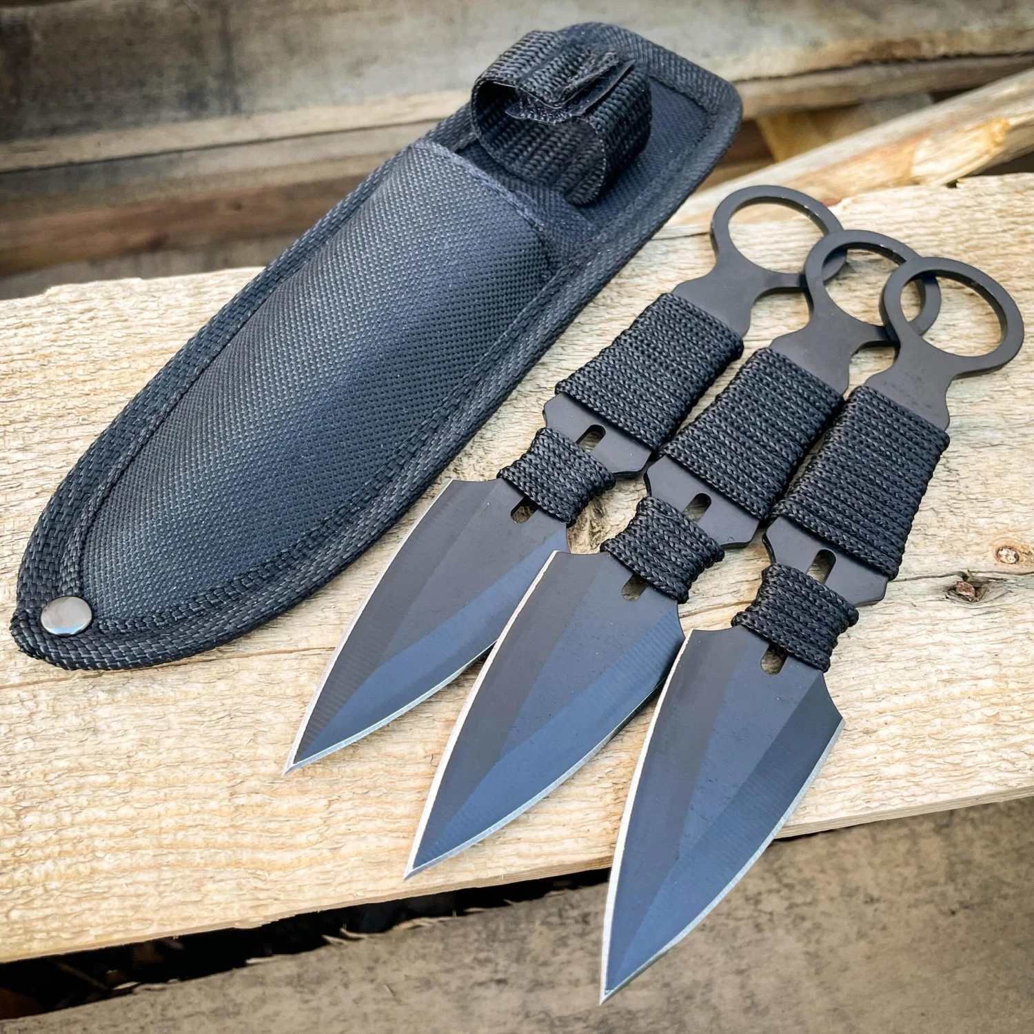 3 PC 6.5" Tactical Ninja Hunting Combat Naruto Kunai Throwing Knife + Sheath 12 3 PC 6.5" Tactical Ninja Hunting Combat Naruto Kunai Throwing Knife + Sheath - Image 10